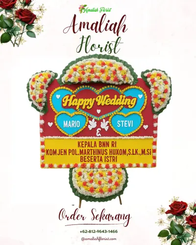 Karangan Papan Bunga Pernikahan di Caringinnunggal